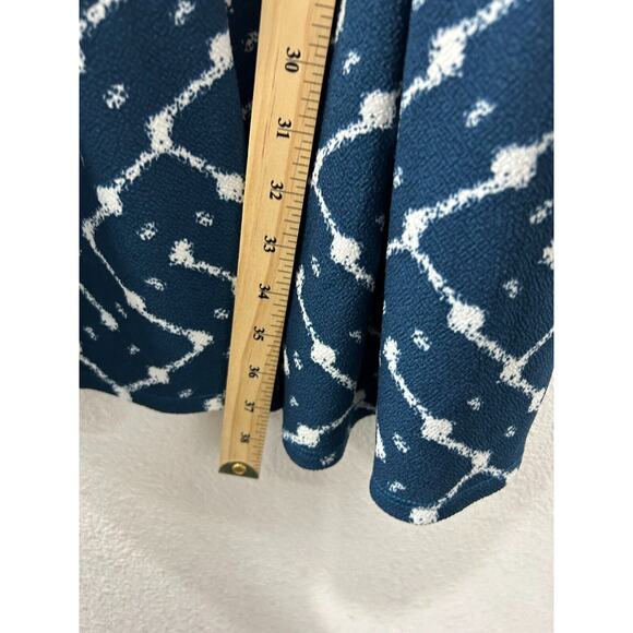 Classic LULAROE AMELIA Zipper Dress‎ Blue White Fall Textured Pockets Size Small - Picture 5 of 10